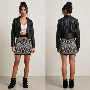 Dynamite Mozaic Print Soft Knit Highwaisted Skirt